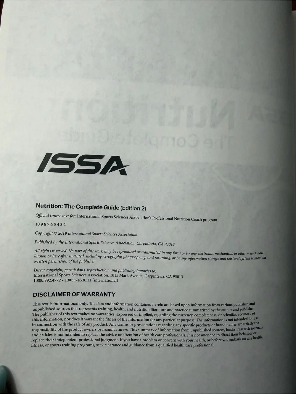 ISSA nutrition complete